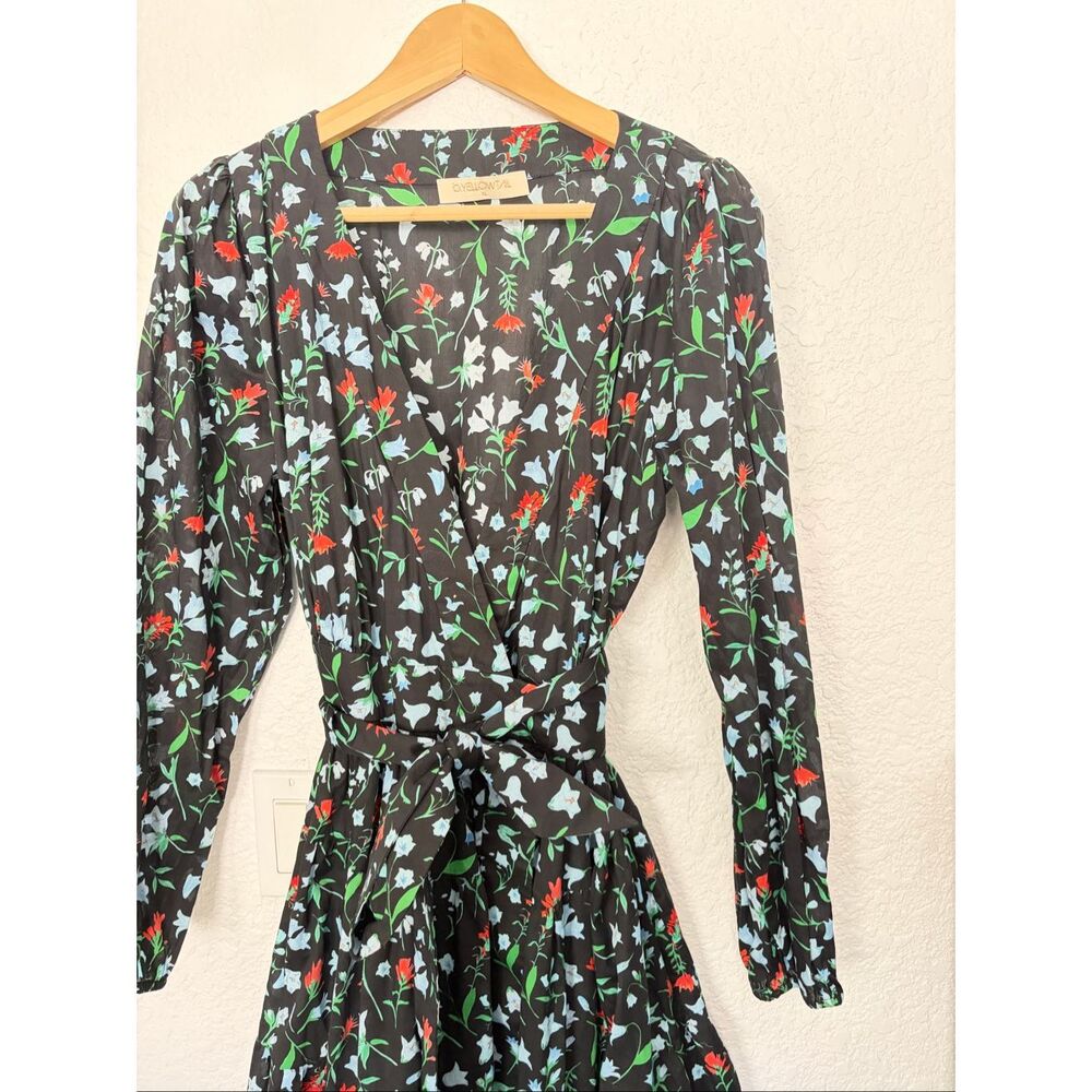B.YELLOWTAIL Floral Cotton Wrap Midi Dress XL Indigenous Design Pockets - Picture 6 of 12